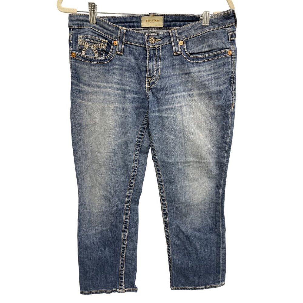 Big Star Rikki Capri Denim Jeans Womens 29 Blue Medium Wash Western Ranch Retro